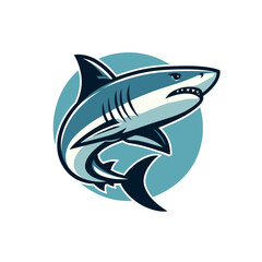 Fototapeta premium Modern shark mascot illustration. Agressive and angry. Isolated vector illustration
