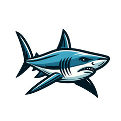 Fototapeta premium Modern shark mascot illustration. Agressive and angry. Isolated vector illustration