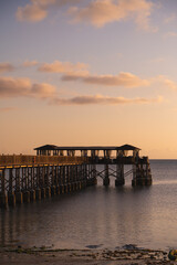 Fototapeta premium Zanzibar jetty beach in November sunsets 