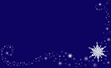 New Year's background. A swirl of snowflakes on a dark blue background.