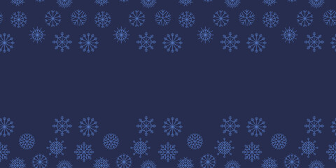 Vector snow decoration. Falling snowflakes ornament. Gold snowflakes, snow storm, winter, snowfall eps. Christmas seamless pattern.