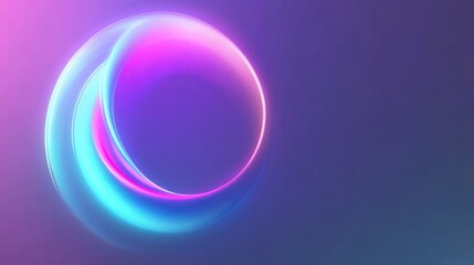 Obraz premium Futuristic Neon Light Ring Against Gradient Purple Background