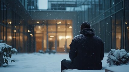 person in the snow