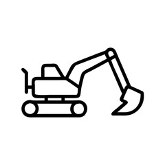 Fototapeta premium Backhoe icon for construction and excavation tasks