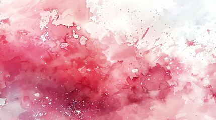 Abstract Watercolor Background with Pink and White Splashes