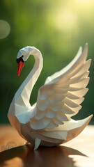 Fototapeta premium Graceful Origami Swan