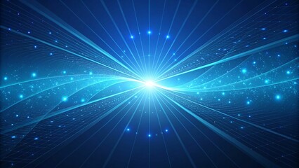 Naklejka premium Serene Blue Landscape with Whimsical Elements Generative AI