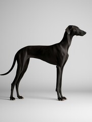 Fototapeta premium Graceful black dog in studio setting animal minimalist design