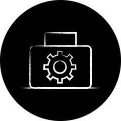 Setting bag single illustration vector icon