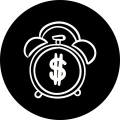 Clock single illustration vector icon