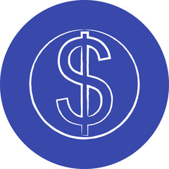 Obraz premium Dollar single illustration vector icon