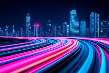 A conceptual depiction of advanced transportation systems, such as hyperloop and self-driving cars, showcasing the future of travel and mobility.