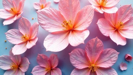 Naklejka premium Delicate flowers, close-up. Beautiful festive blooming background. Botanical banner printable background