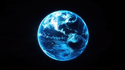 A stunning view of Earth from space, showcasing vibrant blue oceans and white cloud patterns against a dark backdrop.