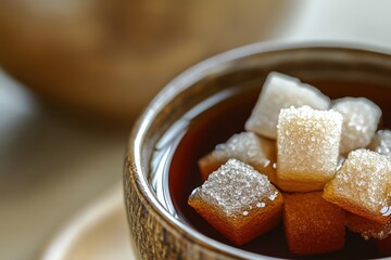 Tasse Tee. Close-up of Aromatic Tea Cup with Sugar for a Refreshing and Healthy Drink