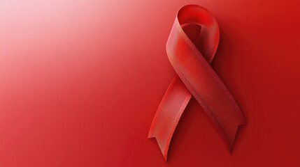 A vibrant red ribbon symbolizing awareness and support in the fight against HIV/AIDS.