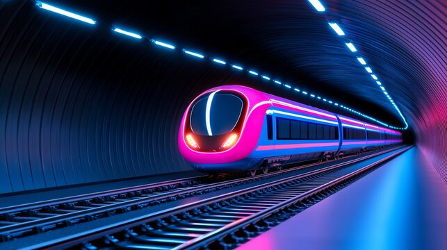 Imagery of a hyperloop terminal set in a city of the future.
