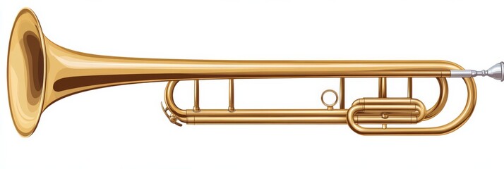 Obraz premium Trombone Ensemble Harmony. Classic Brass Instrument for Concert Band Entertainment