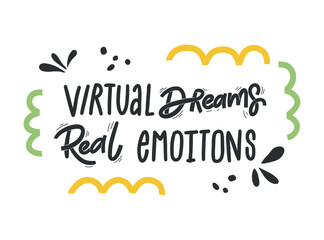 A colorful vector illustration with the phrase 