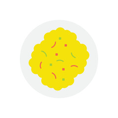 Scrambled eggs vector icon