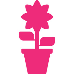 Plant single line vector icon