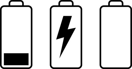 Battery charge level indicator. Battery Icon Set, Flat Battery Icon Illustration. Charge battery level icon.
