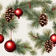 christmas tree branches and decorations