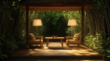 Fototapeta premium A peaceful hut-like space