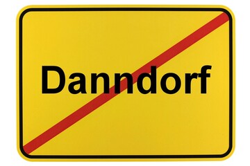 Illustration eines Ortsschildes der Gemeinde Danndorf in Niedersachsen