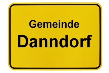 Illustration eines Ortsschildes der Gemeinde Danndorf in Niedersachsen