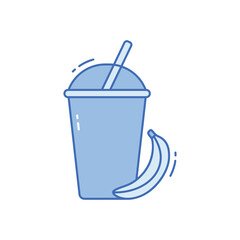 Banana smoothie vector icon