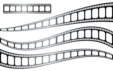 Fototapeta premium Long Film Strip Vector - 3 Wave Styles + Default. 100% Transparency.