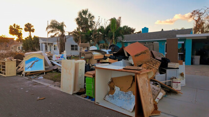 Storm damage after a hurricane Milton in Florida - SAINT PETERSBURG, USA - NOVEMBER 1 2024