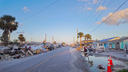 Storm, damage, after, a, hurricane, in, Florida, -, SAINT, PETERSBURG, USA, -, NOVEMBER, 1, 2024