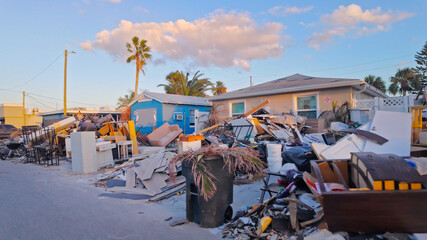Storm damage after a hurricane in Florida - SAINT PETERSBURG, USA - NOVEMBER 1 2024