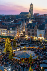 Obraz premium Christmas Market in Bruges, Belgium