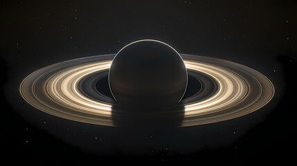 Obraz premium Saturn s iconic rings viewed from above, surrounded by a sea of stars in space saturn space celestial, celestial overview. Ecliptic. Illustration