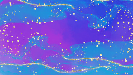 Purple Blue and Gold Abstract Background Wallpaper