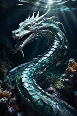 A gracefully undulating sea serpent