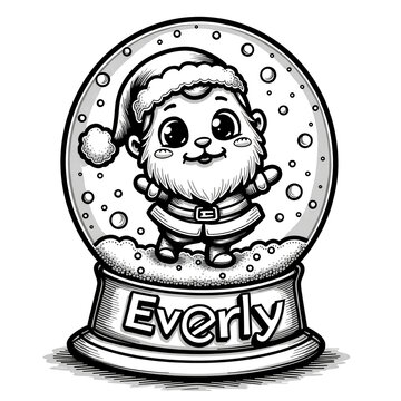  Everly Snow Globe With Cute Santa Sloth