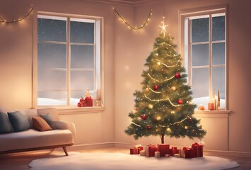 A Cozy Retreat: The Perfect Embodiment of Christmas Charm with Gifts Galore.