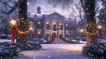 beautiful Christmas scene of the White , for design.