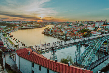 The Dom Luís I Bridge, or Luís I Bridge, is a double-deck metal arch bridge that spans the river Douro between the cities of Porto and Vila Nova de Gaia in Portugal.