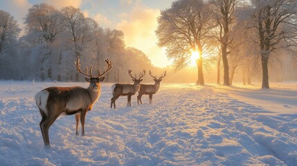 Enchanting Frosty Winter Forest | Snowy Trees and Blurred Winter Wonderland Background