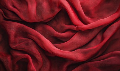 Obraz premium A bold textured red fabric background that creates a rich visual experience, making it suitable for modern branding and marketing campaigns during festive seasons