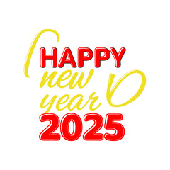 Happy New Year Typography Art Illustration