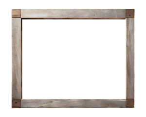 Wooden frame isolated on transparent background