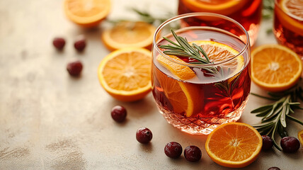 Hot Mulled Wine with Citrus and Spices