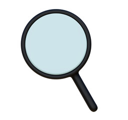 Magnifying glass isolated on png transparent background.