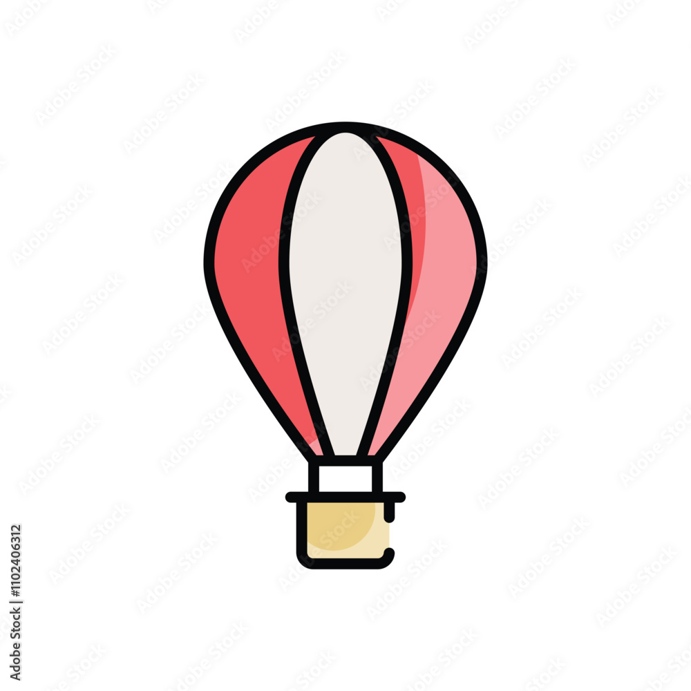 Sticker Hot Air Balloon vector icon